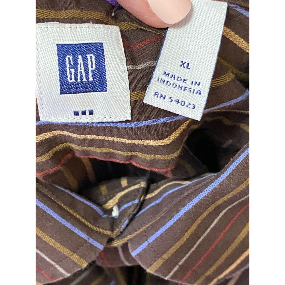 GAP Striped Button Down Shirt Long Sleeve Casual Men's Dress Shirt XL - Picture 4 of 6